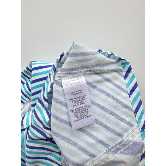 SOLID & STRIPED Emerson Blue Striped Poplin Cropped Button Down Shirt, Size S - Picture 12 of 13